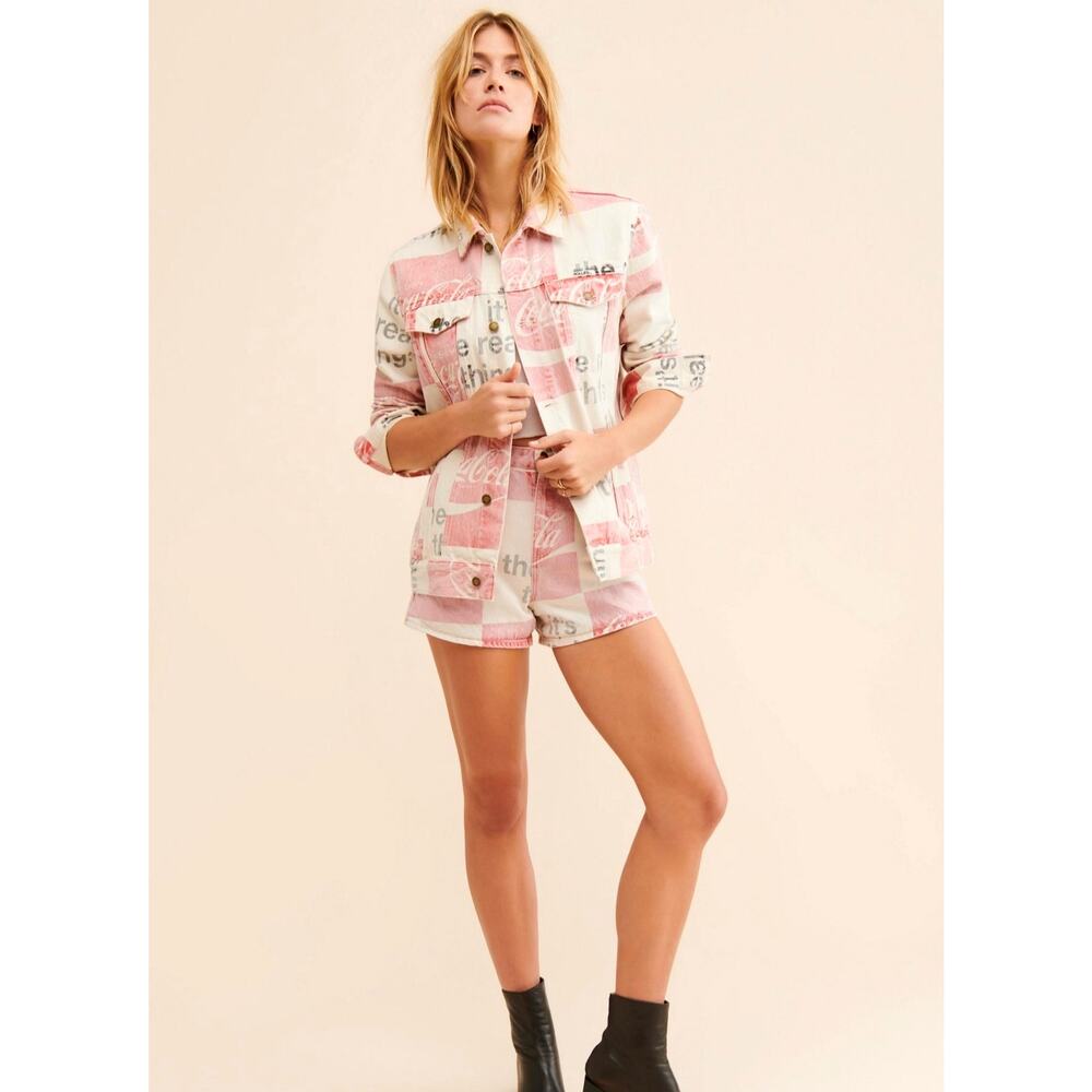 Free People Rolla's Coca Cola Denim Jacket Multi size S - Picture 3 of 5